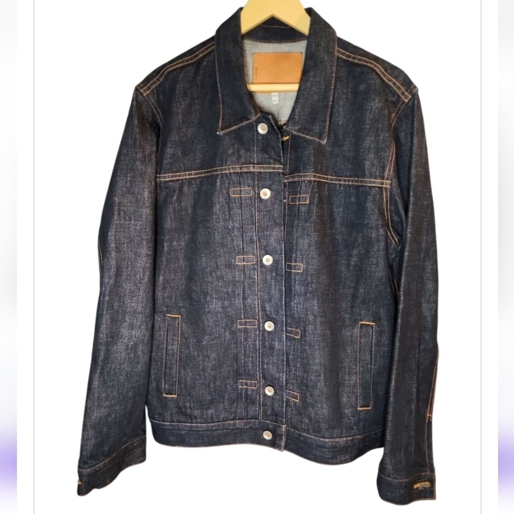 JACK SPADE STENSON RAW RIGID INDIGO BLUE SELVEDGE DENIM JACKET MADE IN USA $450+ - Picture 4 of 11